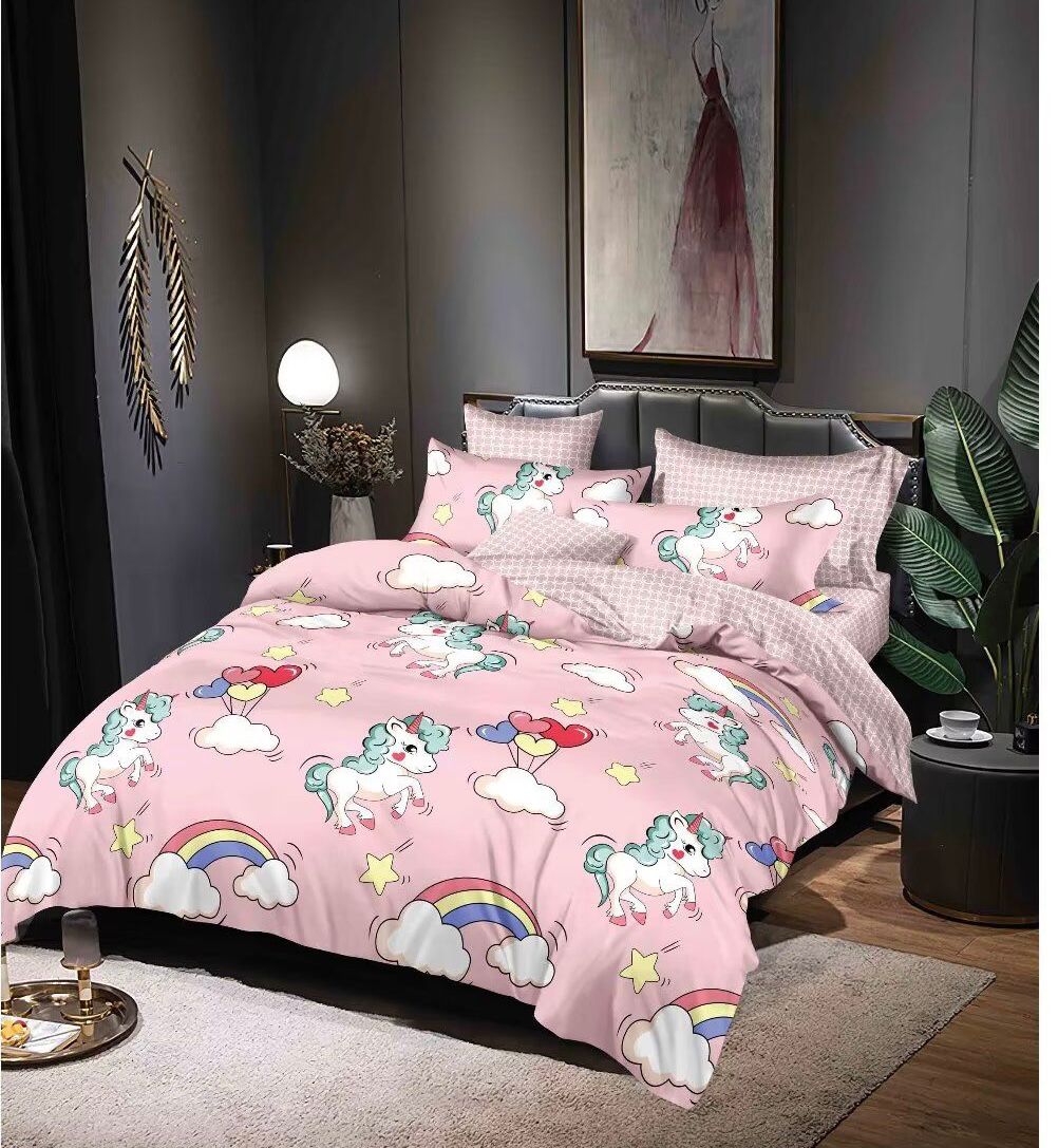Kids Cartoon Bed Sheet Set - 4PC